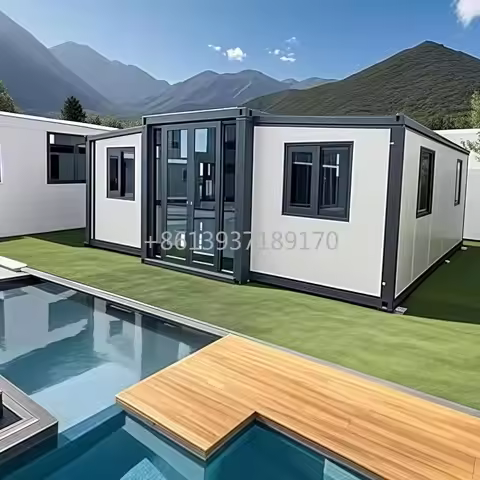 20ft/40ft Foldable Tiny House with 2 Bedrooms,1 Full Bathroom and Kitchen, Expandable Container Hous