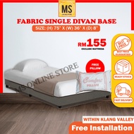 ( READY STOCK ) FABRIC SINGLE DIVAN BASE **GREY COLOUR**FREE PILLOW** Bed Frame Bed Base Katil Divan