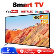 Smart TV 43 Inch 4K TV Android TV 32 Inch Television Digital TV HDR 1080P Dolby Sound Full Screen Chrome TV With Antenna/USB