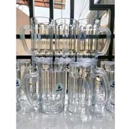 GP - [4 pcs] Gelas Bir Gagang Plastik Acrylic POLIN GL-99 / Gelas Gagang / Gelas Bening