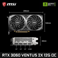 NQSGT MSI GeForce RTX 3060 VENTUS 2X 12G OC การ์ดจอเล่นเกม12GB GDDR6 192-Bit HDMI DP PCI-E 4.0 8Pin