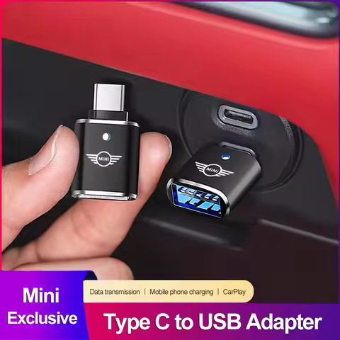 Car Emblem Charger Adapter C-type To USB Interface For Mini Cooper JCW Works R56 R50 F54 F55 F56 F57