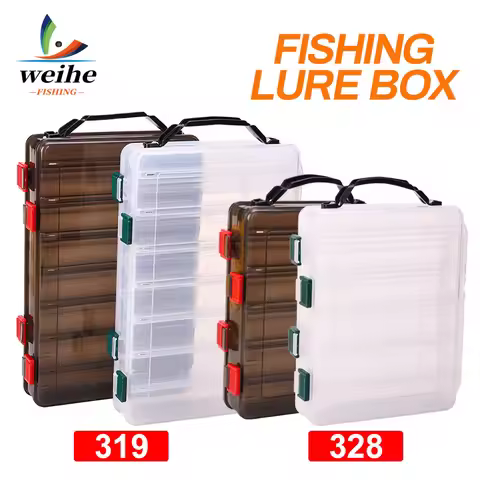 WEIHE 1PC 328#319# Double-sides Lure Plastic Hooks Set Tackle Box for Fishing