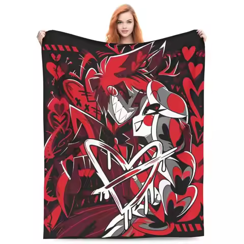 VOX H-Hazbin Hotel Alastor Game Warm Blankets Camping Plush Throw Blanket Novelty Home Decor Flannel