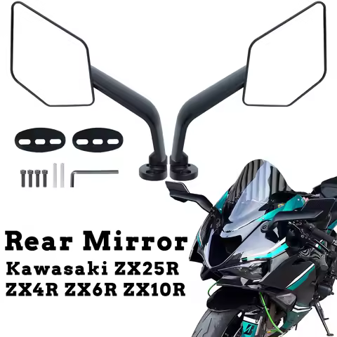 ZX-6R Side Wing Mirrors For Kawasaki ZX25R ZX4R ZX6R ZX10R Motorcycle Rearview Mirror Adjustable Rot