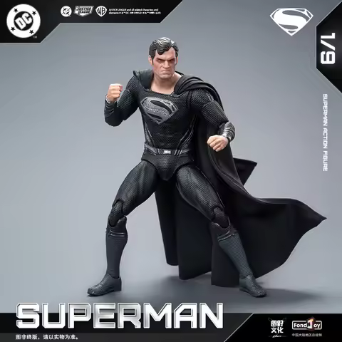 Fondjoy 1/9 Scale Official Black Superman Action Figures Version 2.0 Desktop Decoration Statue Model