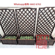 竹木系 木箱花糟植物攀藤棚/攀爬架+盆栽層架/花糟 Wooden Pot Stand/Rack/Plant Climbing Frame 碳化防腐處理 清漆木蜡塗層 合適花園/陽台/露台/天台/戶外 