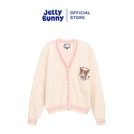 JELLY BUNNY เสื้อคาร์ดิแกนแขนยาวคอวีปักลายการ์ตูน KUROMI รุ่น B25WAJL004