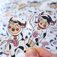 mm.illu 肥牛貼紙 一套4款 l 手帳貼 l 行李箱貼紙  l 筆電貼紙