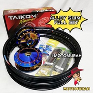 EX5 DREAM/WAVE100 ALLOY RIM 1.40 X 17 ALOI SIAM BUYUNG TITANIUM SPOKE HITAM RANTING HITAM "MOTOMURAH