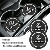 1/2Pcs PVC Car Silicone Coaster Water Cup Slot Non-Slip Mat Accessory For Lexus LS LC IS350 ES300h E