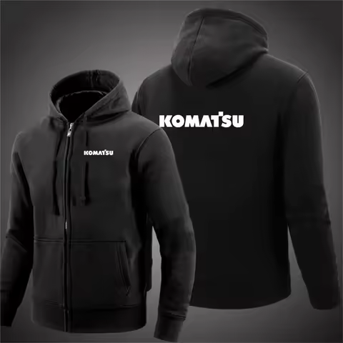 Komatsu Hoodies Men Coat Winter Warm Fleece Komatsu Sweatshirts Jacket Streetwear