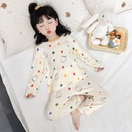 Bộ Đồ Ngủ Lụa Băng Tay Dài Mùa Hè Mỏng Cho Trẻ Em Bộ Đồ Mặc Nhà Cotton Thoải Mái Thoáng Khí Cho Bé G