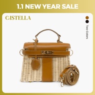 CISTELLA - Women's Bag Emily Rattan Bag Genuine Leather Rattan Bag Women's Handbag Women's Sling Bag