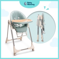 Babymommy👶Baby Foldable Dining High Chair with Wheel Quality High Chair MOST POPULAR👍🏻