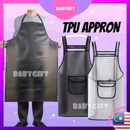 REUSABLE Kitchen Apron Thick PVC Waterproof Apron Unisex Extra Long Kitchen Appron Washing Apron Bak