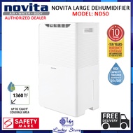 (BULKY) NOVITA ND50 DEHUMIDIFIER, LARGE AREA COVERAGE, 50L/DAY, 3 YEARS FULL WARRANTY, FREE DELIVERY