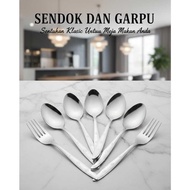 THICK STAINLESS SPOON AND FORK SPOON/ DINNER FORK/ STAINLESS SPOON/ STAINLESS FORK/