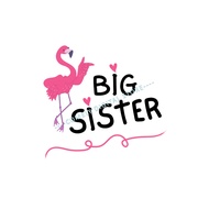 SHIRT DESIGN IDEA TEMPLATE [EDITABLE] Pink Flamingo Hearts Big Sister T-Shirt