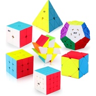 Roxenda Speed Cube Set, Speed Cube Bundle of 2x2 3x3 4x4 Megaminx Windmill Mirror Cube and Pyramid C