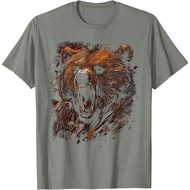Grizzly Bear Growl Animal Graphic Adult T-Shirt for Men Women Boys Girls T-ShirtFashion Tops for Boy