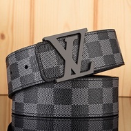 Lv Fashion Plaid High-End High-Quality Belt Men's Business Casual All-Match Belt AK