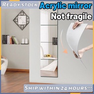 🔥SG Seller Stock🔥Self-adhesive Acrylic Mirror Flexible Plastic Mirror Board Wall Sticker Frameless Small Mirror