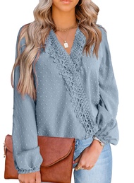 LOLONG Womens Tops Short/Long Sleeve V Neck Chiffon Blouses Dressy Casual Pom Poms Shirts