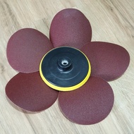 Plastic Grinding Seal Set with 5 125mm Round Sandpaper Pads (10mm Core)