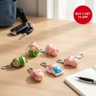 Adorable 3D Cartoon Pig Animal Keychain Backpack Charm Friendship Gift  Rantai Kunci Haiwan Babi Com