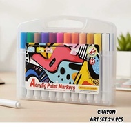 Crayon 24set Acrylic Marker Set 24 Colors Paint Marker DIY Painting Acrylic Marker