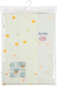 Isamu Shokai 100% Cotton, Made in Japan, Gauze Bath Towel, Flower Pattern, Cream, 35.4 x 35.4 inches