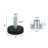 Inch 1/4 Inch Threaded Furniture Adjustable Leveler Sofa Leg Adjustable Leg Table Leg Flattening Leg