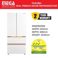 TOSHIBA GR-RF691WI-PGX(67) 524L JAPANDI FRENCH DOOR FRIDGE | 3 Ticks