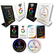 13.56mhz Programmable Google Review Card Nfc Station Table Acrylic Stickers Waterproof Nfc Stand Goo