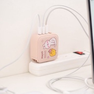 HaoO x 懶散兔啾先生 100W 氮化鎵PD+QC充電器 | 4孔