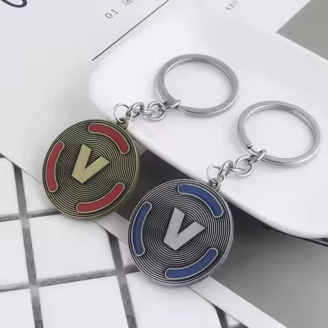 Game Fort Night V Bucks Coin Keychain Game Fortnite Cosplay Pendant Key Chain for Women Men Car Keyr