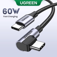 UGREEN 90° 60W USB C to USB C Nylon braided Cable Fast Charge Quick Charge 4.0 for Samsung S9 S8 Plu
