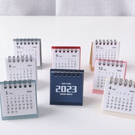 2023 Simple Mini Desk Calendar with Coil Solid Color Daily Planner