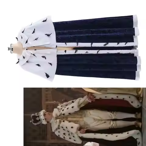 Queen Charlotte Story King Cloak Man's Dark Blue Cloak KING GEORGE III 18 Century Ball Gown Victoria