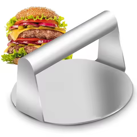Stainless Steel Smash Burger Press Hamburger Patties Meat Masher Circular Meat Press Mold for Deli M