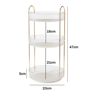 BEST4U Luxury 360° Rotating Makeup Organizer | Large Capacity Cosmetics Shelf | 2/3 Tier Rotating Tr