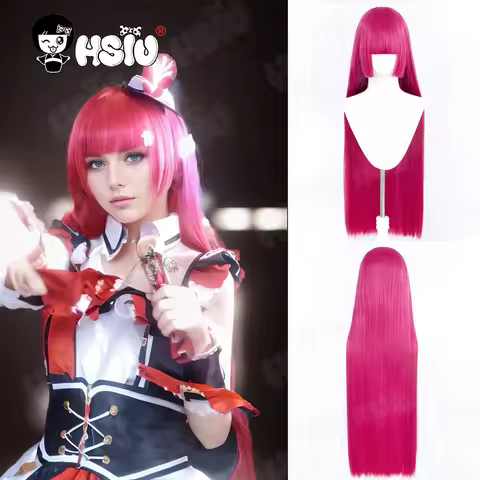 Hojo Sophy Cosplay Wig Fiber Synthetic Wig「HSIU」80cm Long Rose Red Wig Anime Pripara Hojo Sophy Cosp