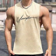 Youngla Áo khoác tập thể dục không tay nam thương hiệu chiếc áo tank thể hình đồ thể thao tập gym th