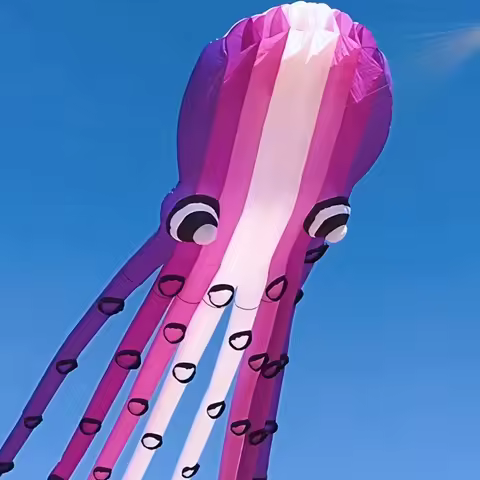 8m 15m Giant Octopus Kite – Ripstop Nylon Soft Inflatable Kite with 3D Eyes Suckers