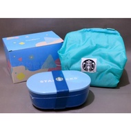 Starbucks Bento Box with Bag Blue Summer Set Taiwan Limited Starbucks Lunch Box with Bag Blue Bento 