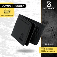 HITAM Bazzpack Short Wallet Simple Men's Wallet Synthetic Chili Leather Black PDK 003 Original Bazzp