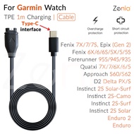 Charger Adapter USB-C Type-C Charging Cable for Garmin Fenix 7X 7 7S 6X 6 6S Pro Solar 5X 5 5S Plus 