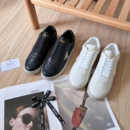 Original Prada Women's Leather Sneakers - 2024 Spring Casual Sport Shoes with White P-Label