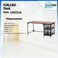 FJALLBO Desk Black 140x70 cm Industrial Work Desk Computer Table Study Desk Metal Wood UniqueHome